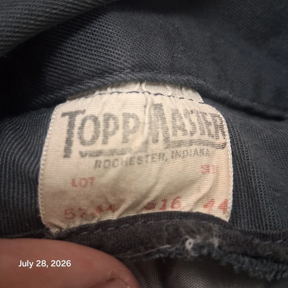 Vintage Topp Master Sears Workwear Jacket Mens 44 Blue Removable Liner Talon Zip